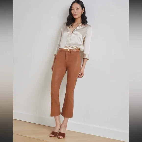 L’Agence Kendra High-Rise Coated Crop Flare Jean Size 27- 
26” Inseam - Picture 2 of 10